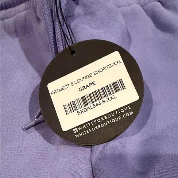 White Fox Project 5 Sweat Short - Grape - Picture 2 of 2